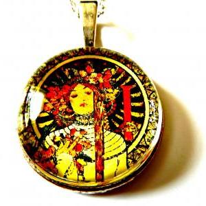 Art Nouveau Vintage Lady Tricia Necklace Made With..