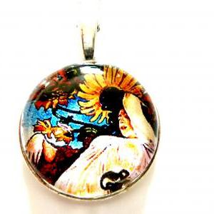 Art Nouveau Vintage Lady Sonia Necklace Made With..