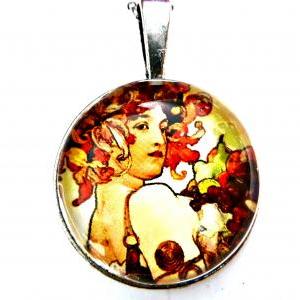 Art Nouveau Vintage Lady Ada Necklace Made With A..