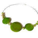 Sprayed Shell Necklace Peacock Collection Green