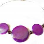 Sprayed Shell Necklace Peacock Collection Purple