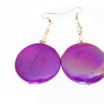 Sprayed Shell Earrings Peacock Collection Purple