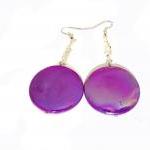 Sprayed Shell Earrings Peacock Collection Purple