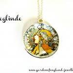 Art Nouveau Vintage Lady Sieglinde Necklace Made..