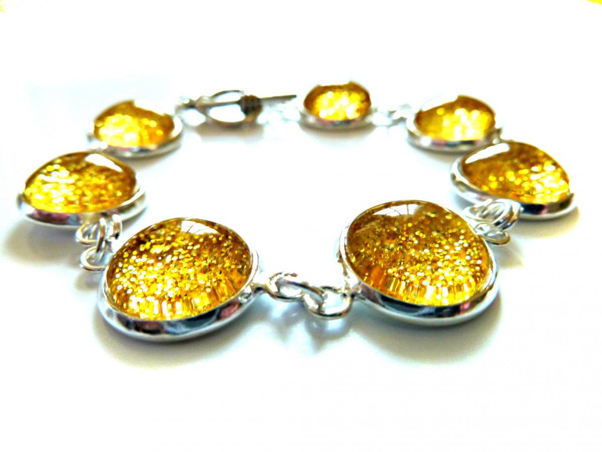 Galaxy Golden Bracelet Garden Of England Jewellery Made With Glass Cabochons