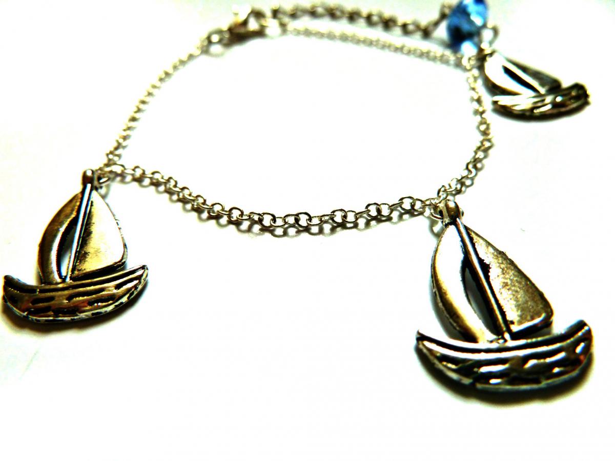 Boat Bracelet Garden Of England Jewellery Made With Glass Cabochons Hand Made