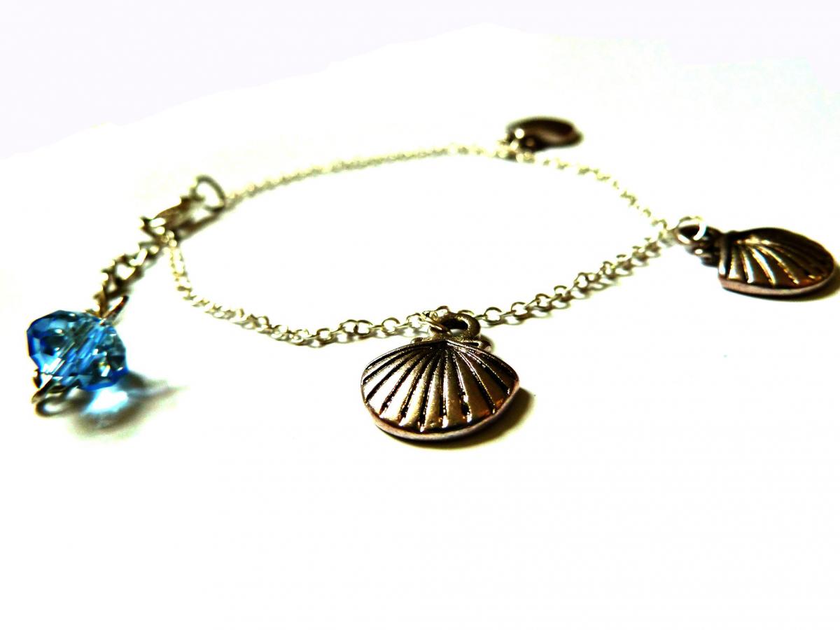 Shell Bracelet Garden Of England Jewellery Made With Glass Cabochons Hand Made
