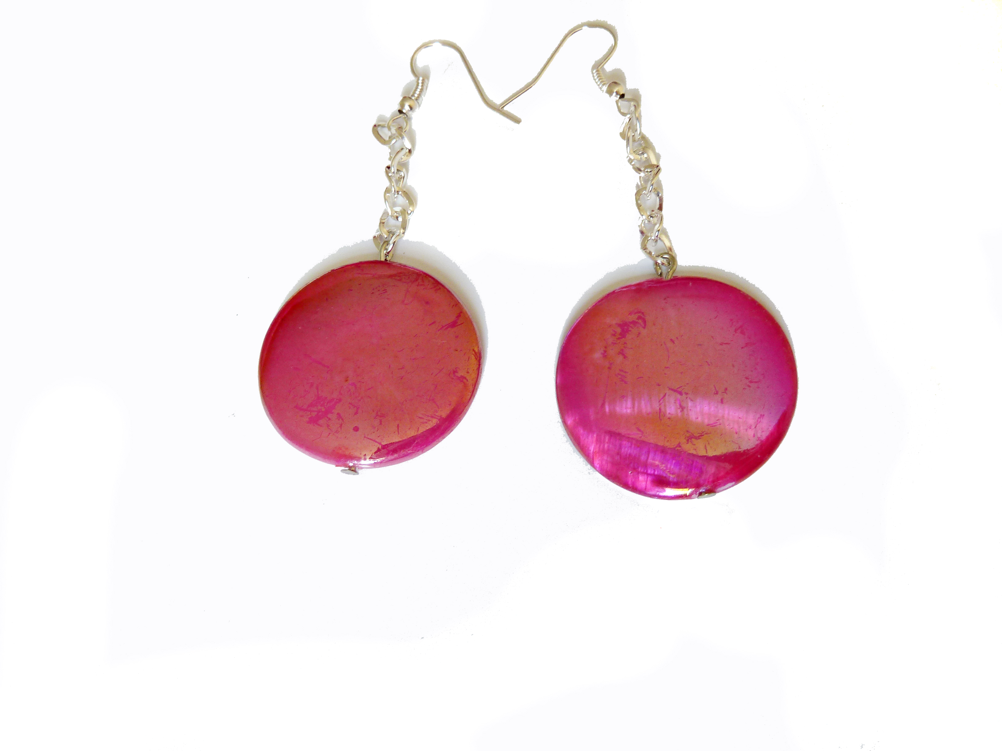 Sprayed Shell Earrings Peacock Collection Pink on Luulla